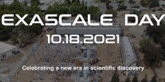 aerial view of construction site with "exascale day" text overlay