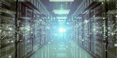 stylized image of supercomputer racks