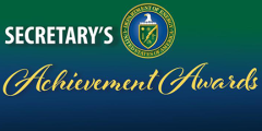 DOE logo on green and blue background with "Achievement Awards" text overlay