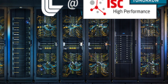 Jade supercomputer overlaid with LLNL logo and ISC23 logo