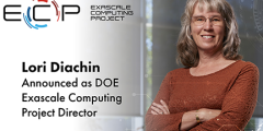 Lori standing next to the ECP logo with text overlay of her name and new role