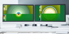 two computer screens showing different stages of a MARBL simulation