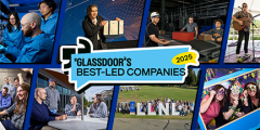 collage of scenes from around LLNL with text overlay "Glassdoor's best-led companies 2025"