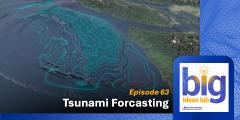 tsunami simulation with podcast logo overlay