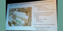 slide projected on a screen showing power stats of building 453