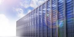 supercomputer with a sky and cloud background