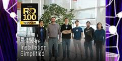 Spack team in B453 lobby with R&D 100 logo