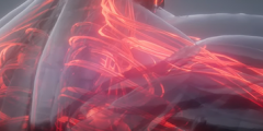 computer rendering of a human skeleton with vasculature exposed