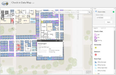 check-in data map of Lab campus