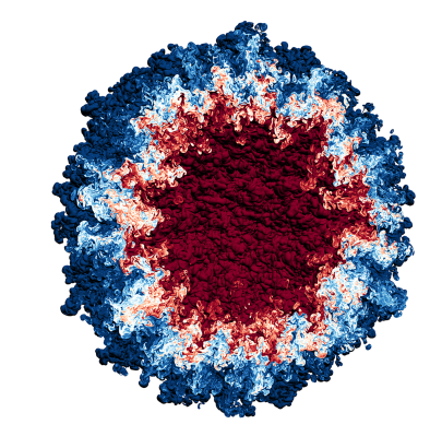 red, white, and blue circular simulation