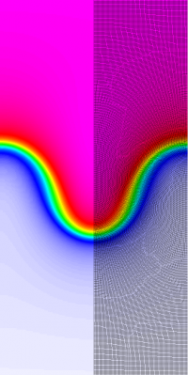 2D Lagrangian Rayleigh-Taylor instability results with Q1-Q0 elements