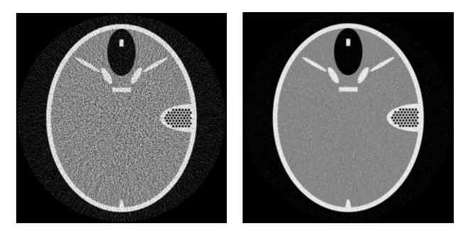 two CT images of an oval shape