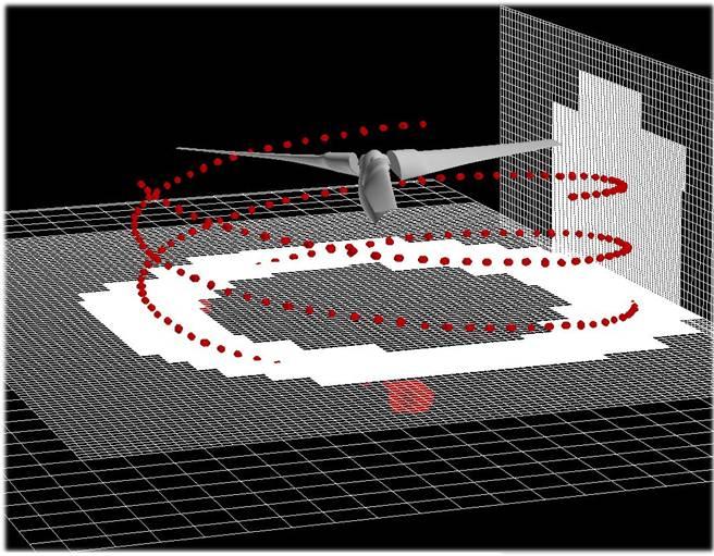 Figure 4. An example calculation illustrates the use of AMR to resolve tip vortices of an isolated V-22 rotor.